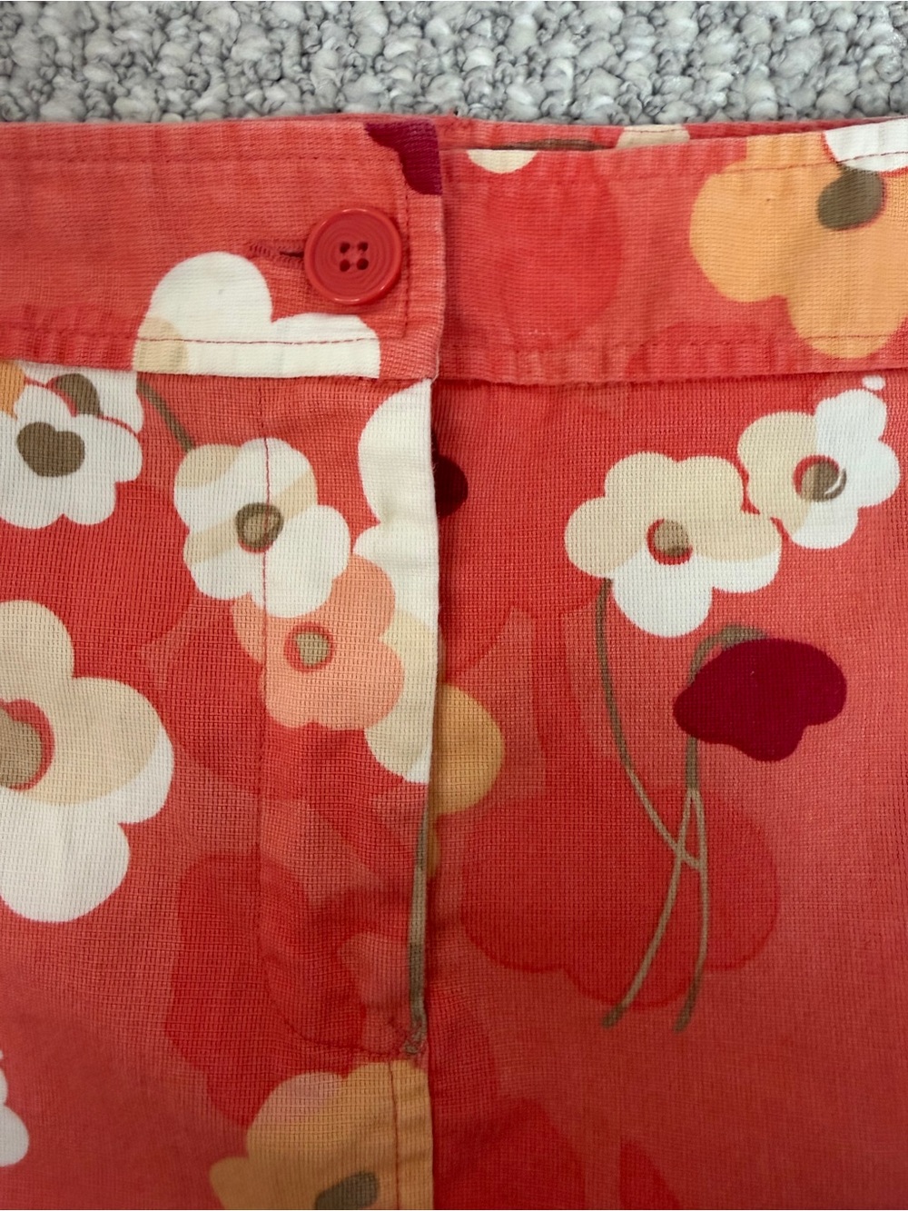 LOFT Coral-Orange Floral Skirt Size 14P summer vacation resort wear - Picture 3 of 14
